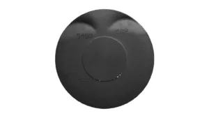 AI SMART MASK で切り出した黒いゴム部品。背景を白にして、部品の輪郭だけが残っている。